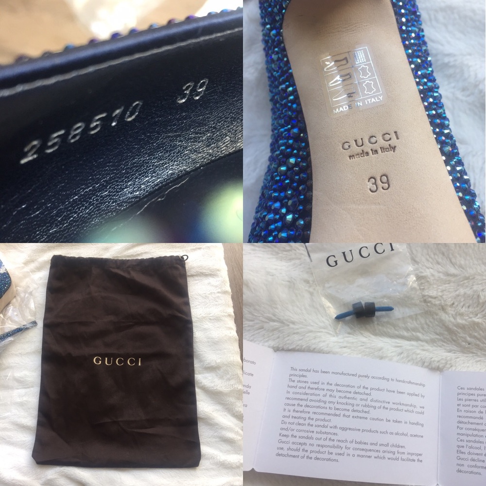 Gucci Blue Crystal Sofia Etoile Peep Toe Pumps - Picture 4 of 8